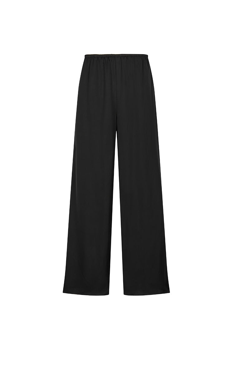 Pants / JNBY Eco Straight Drawstring Satin Trousers black