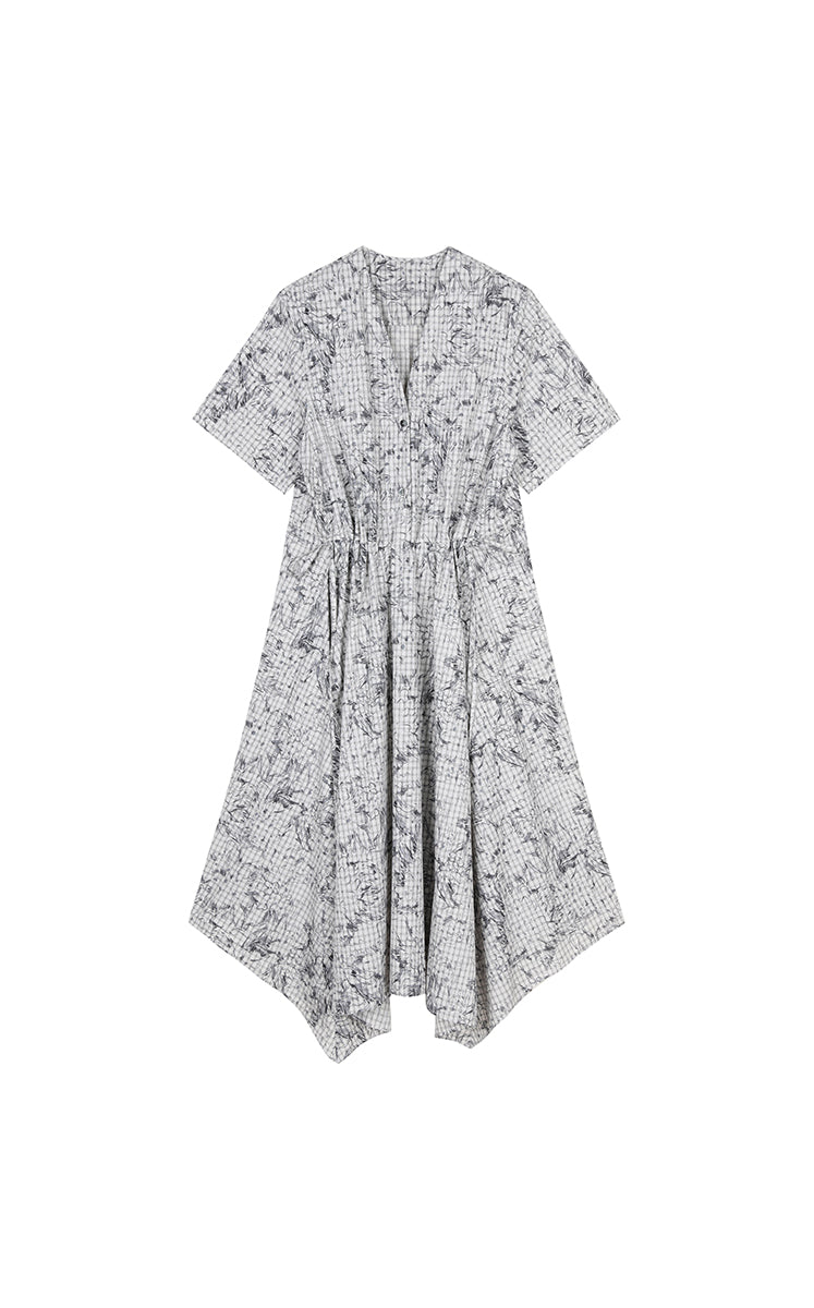Dress / JNBY Hand-Painted Hydrangea A-Line Dress