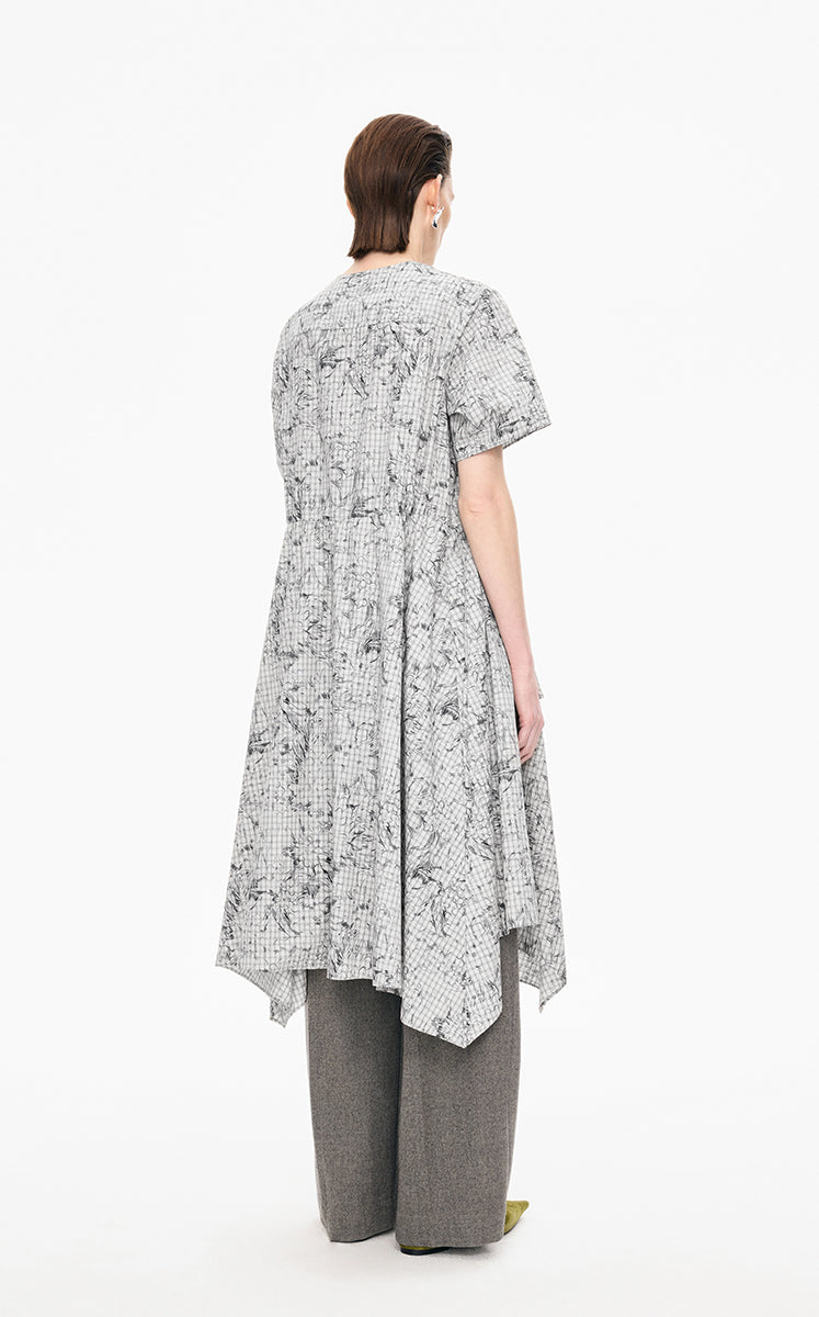 Dress / JNBY Hand-Painted Hydrangea A-Line Dress