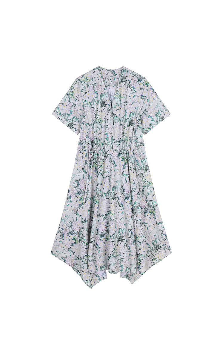 Dress / JNBY Hand-Painted Hydrangea A-Line Dress