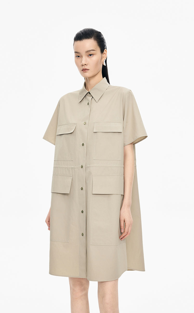 Dress / JNBY Cotton Poplin Short Sleeve Dress