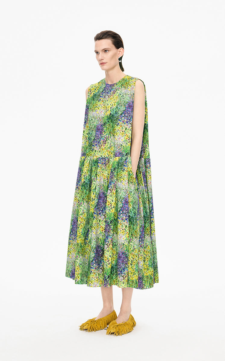 Dress / JNBY Kew Gardens inspired print Sleeveless Cotton Dress