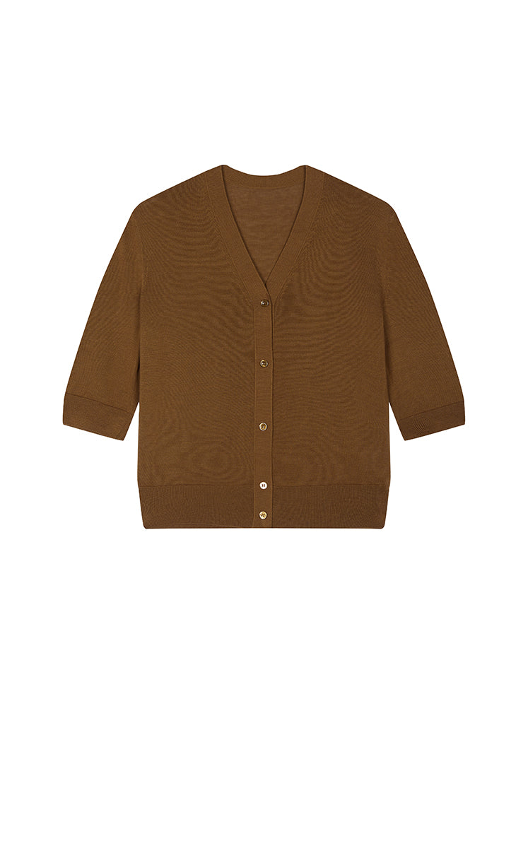 Sweater / JNBY Slim Fit Cropped Sweater Yellow coffee