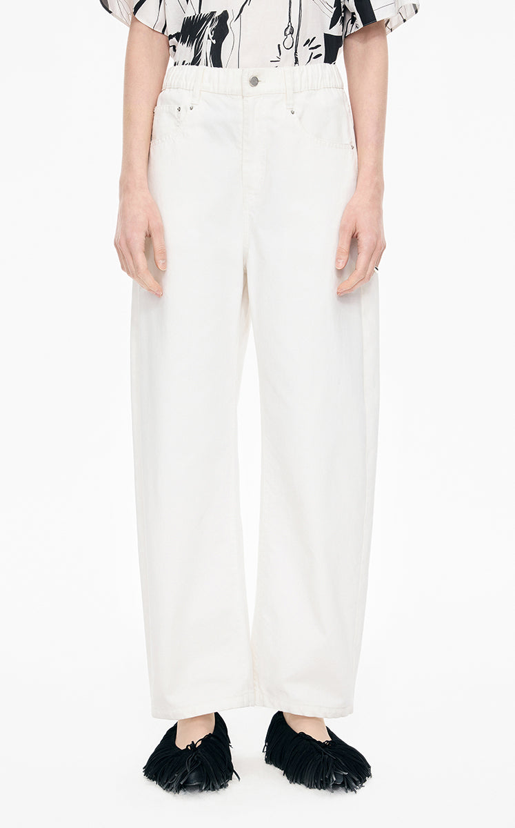 Pants / JNBY Relaxed Drawstring Banana Jeans white