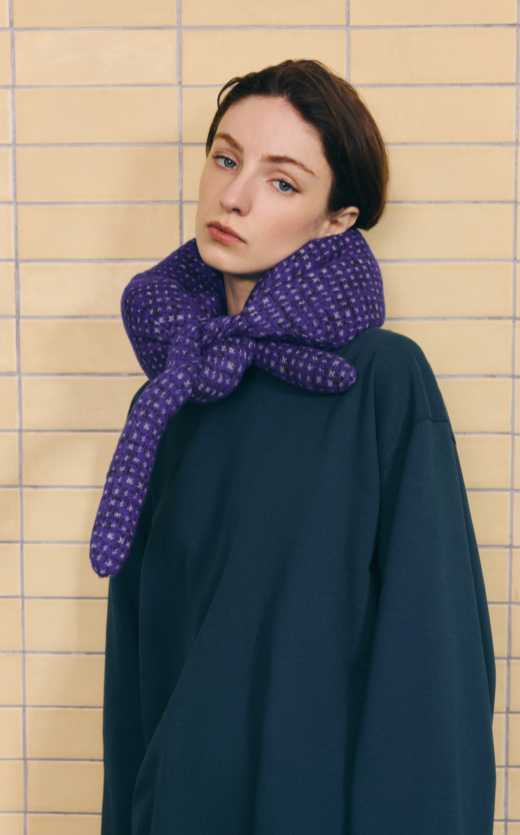 Neck Pillow / JNBYHOME Cotton-Poly Plaid Jacquard Neck Pillow