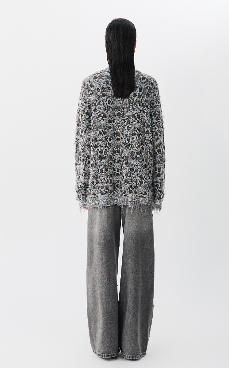 Sweater / JNBY Geometric Patterned Polo Neck Sweater