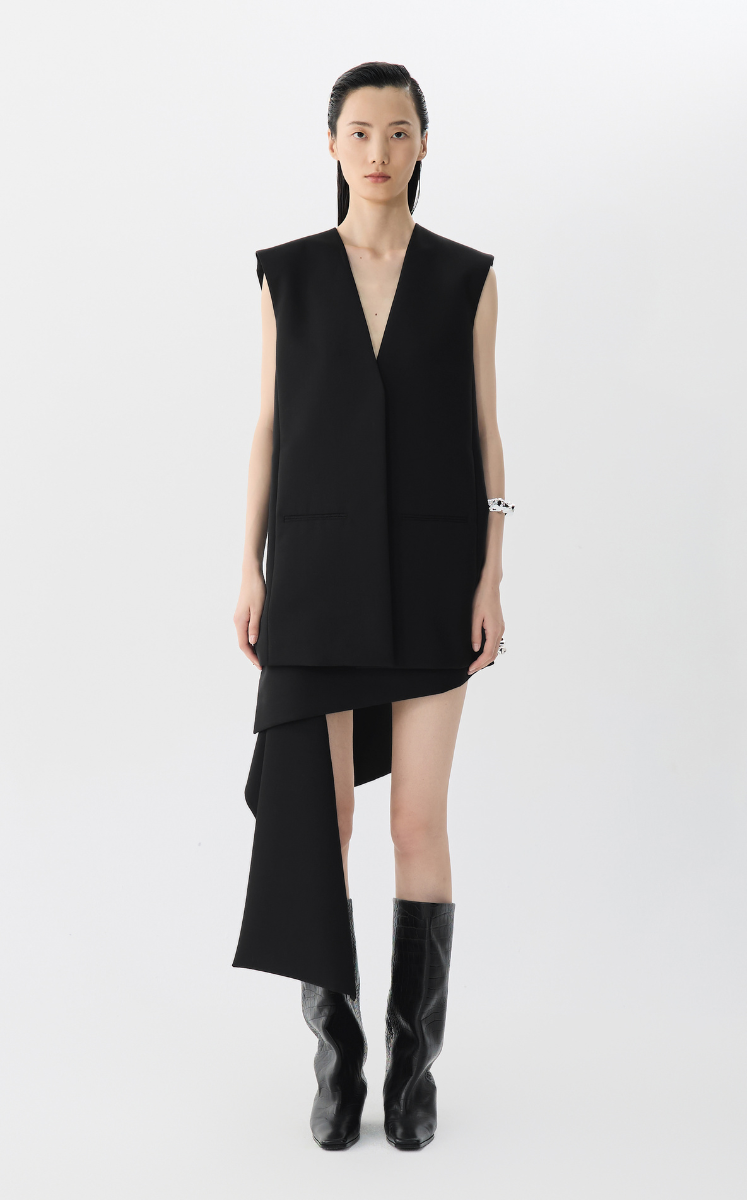 Vest / JNBY Blended Fabric Midi Vest Black