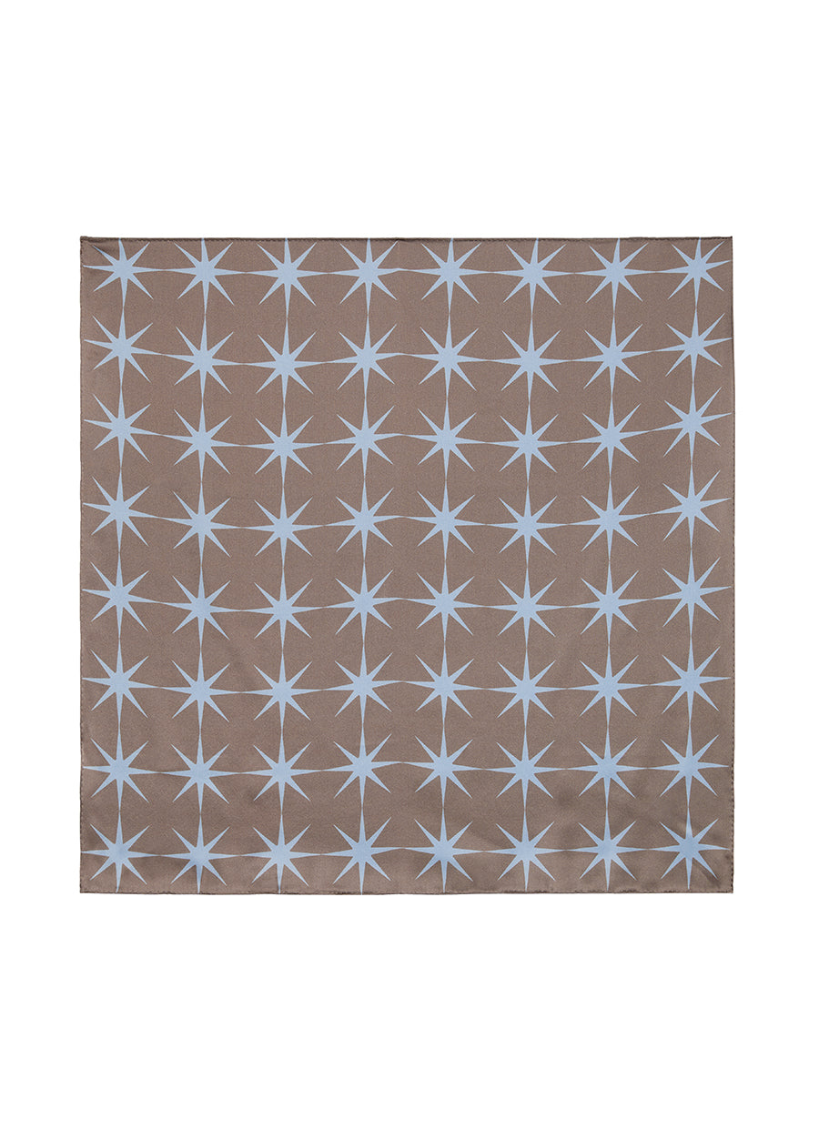 Scarf / JNBY Print Star Silk Square Scarf(100% mulberry silk) Brown