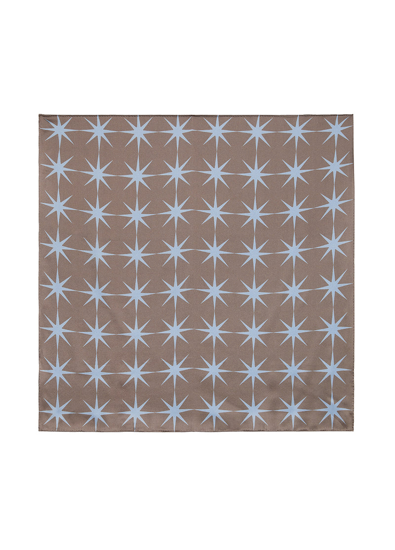 Scarf / JNBY Print Star Silk Square Scarf(100% mulberry silk) Brown