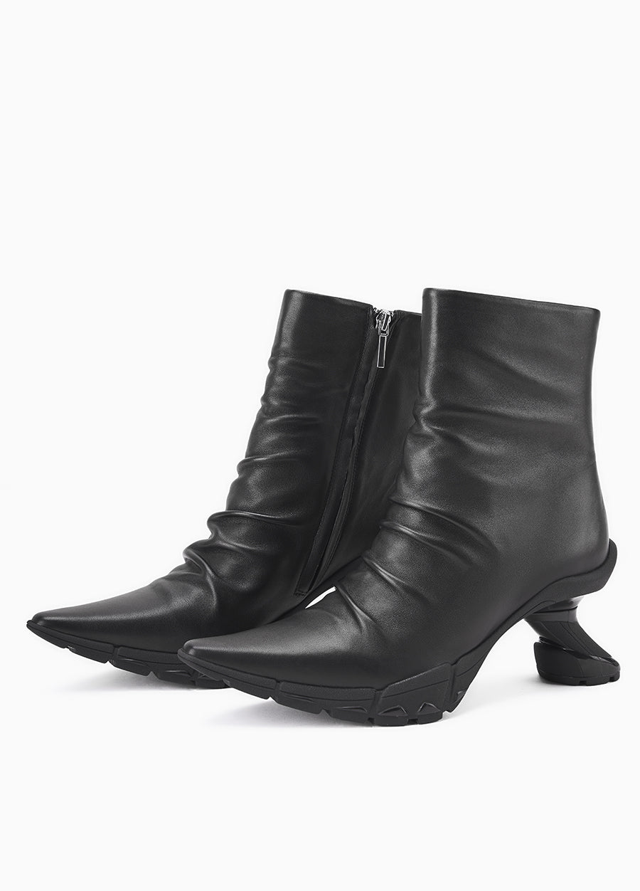 Shoes / JNBY Wool Leather Ankle Boots Black