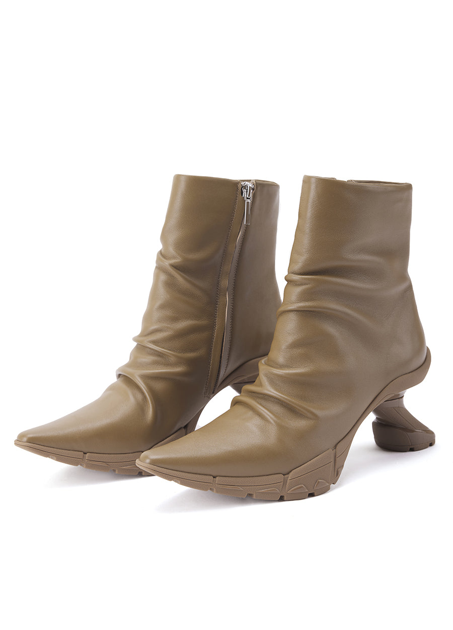 Shoes / JNBY Wool Leather Ankle Boots Brown