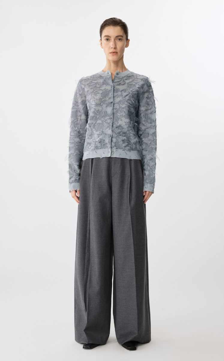 Sweater / JNBY Textured Open-Front Cardigan Grey