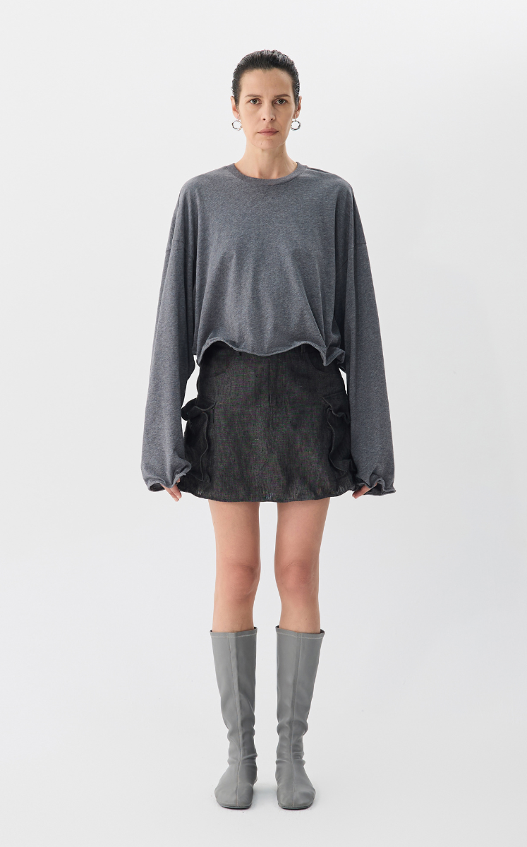 Sweatshirt / JNBY Twist-Knot Oversized Cotton Sweatshirt Grey