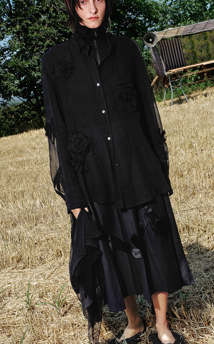 Shirt / JNBY Oversize Silk Organza Blouse Black