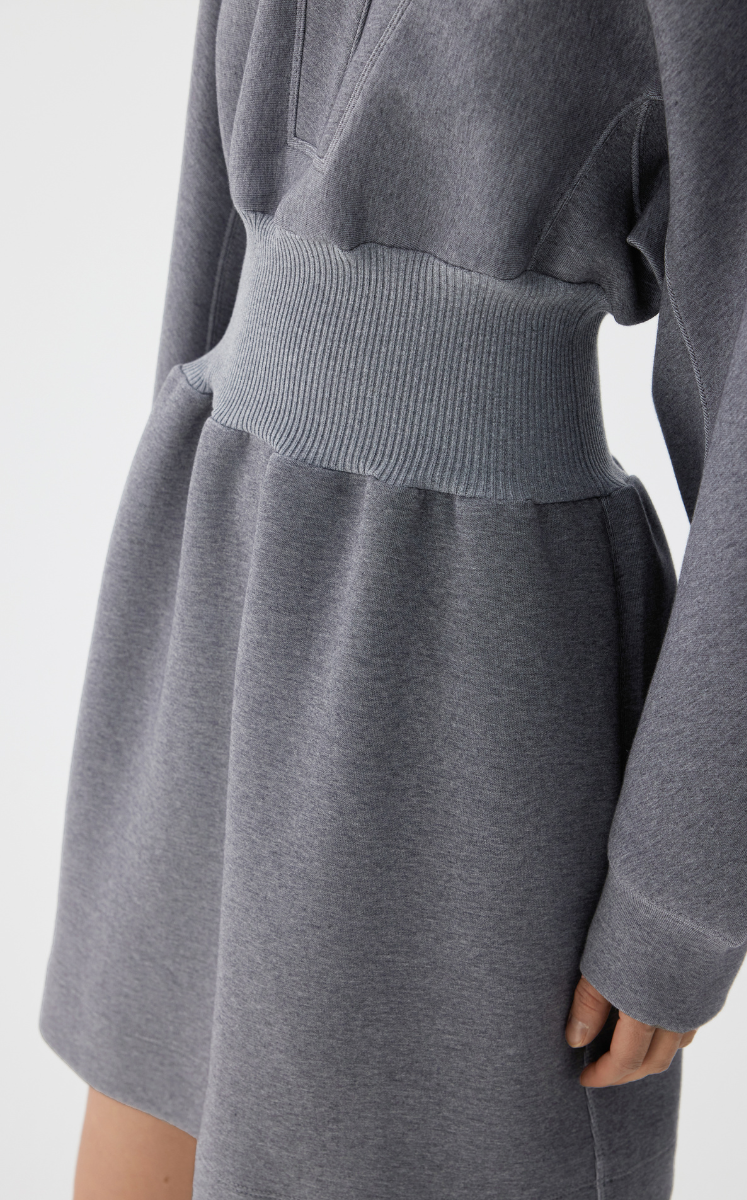 Dress / JNBY Cotton Blend Air-Layer X-Line Long Sleeve Dress