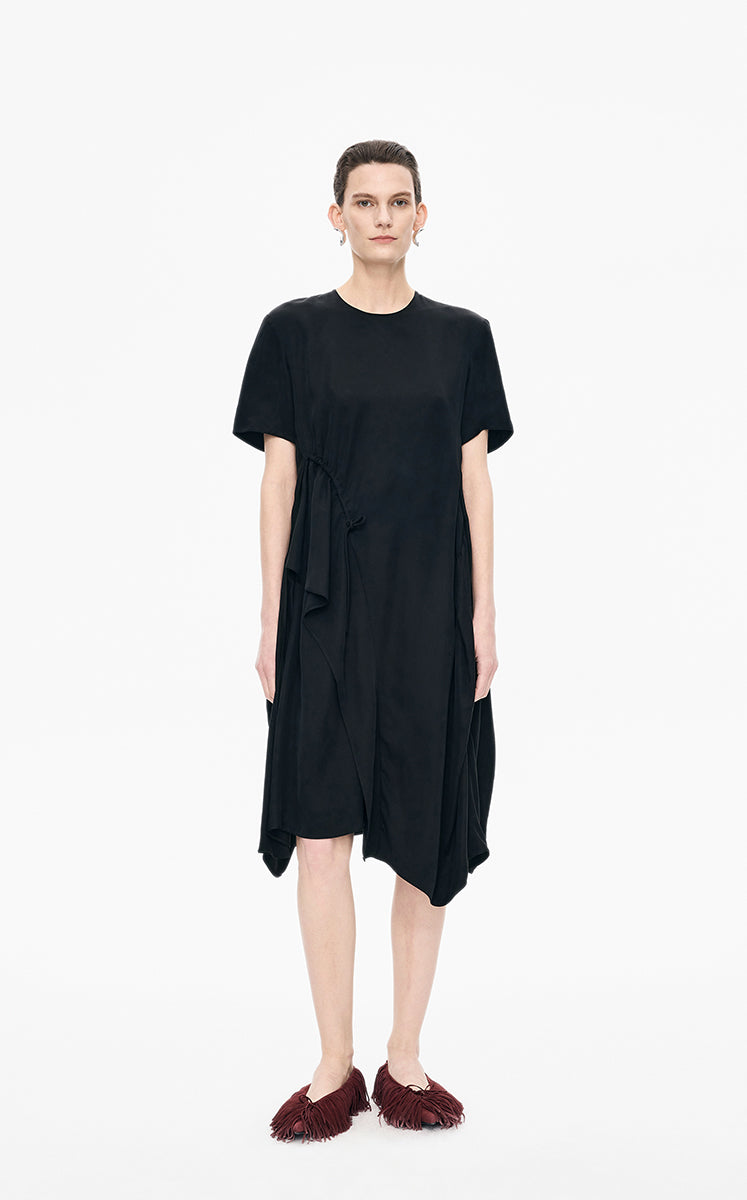 Dress / JNBY Cupro A-Line Short Sleeve Dress Black