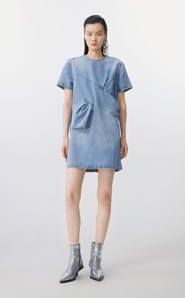 Dress / JNBY 3D Floral Short Sleeve Dress Light Blue