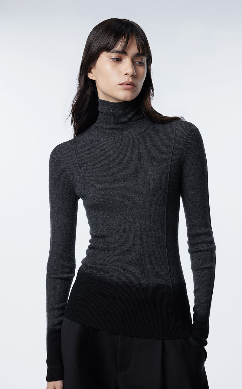 Sweater / JNBY High-neck Wool-blend Cashmere Pullover Sweater Grey