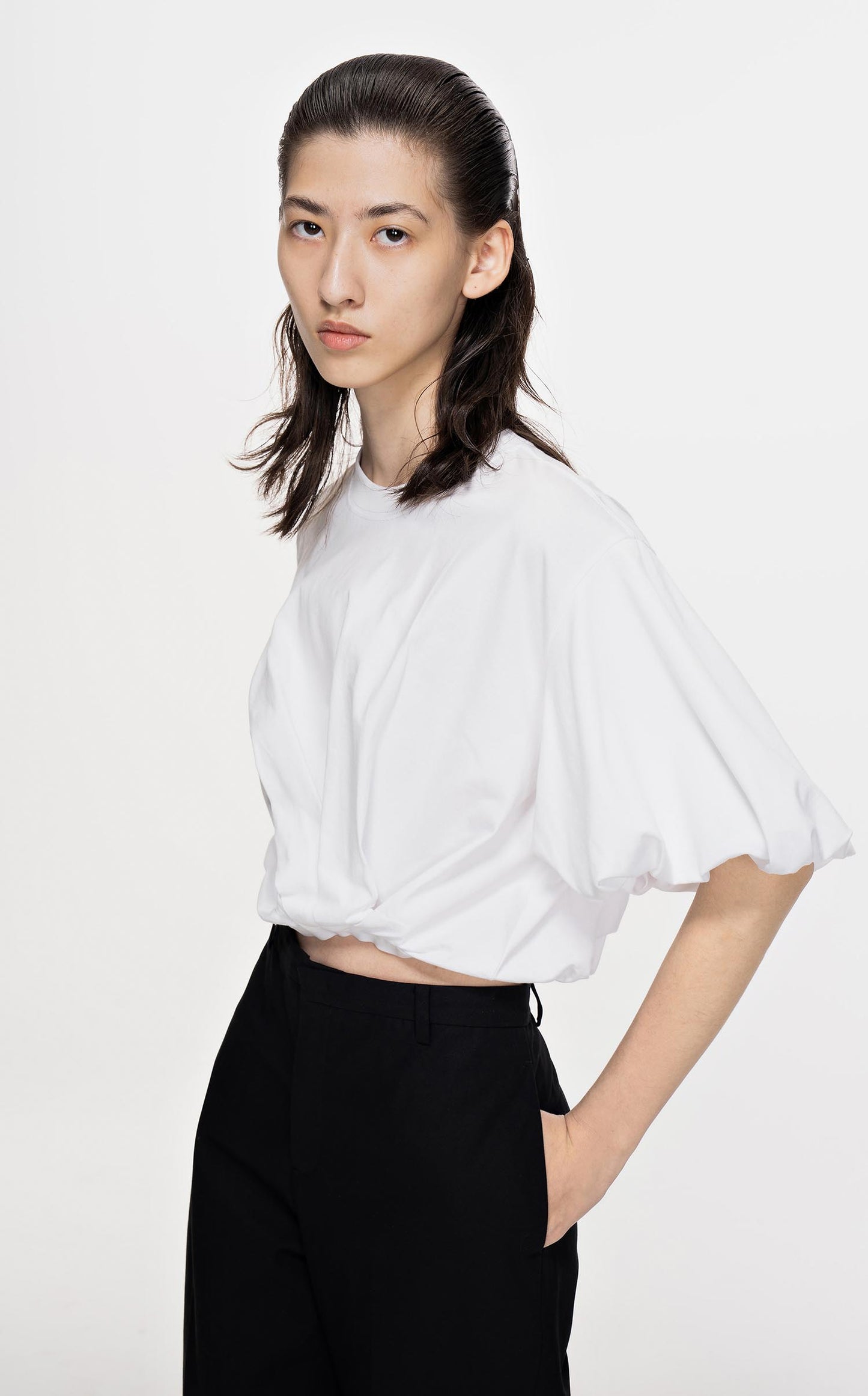 T-Shirt / JNBY A-Line Short Sleeve T-Shirt (100% Cotton) White