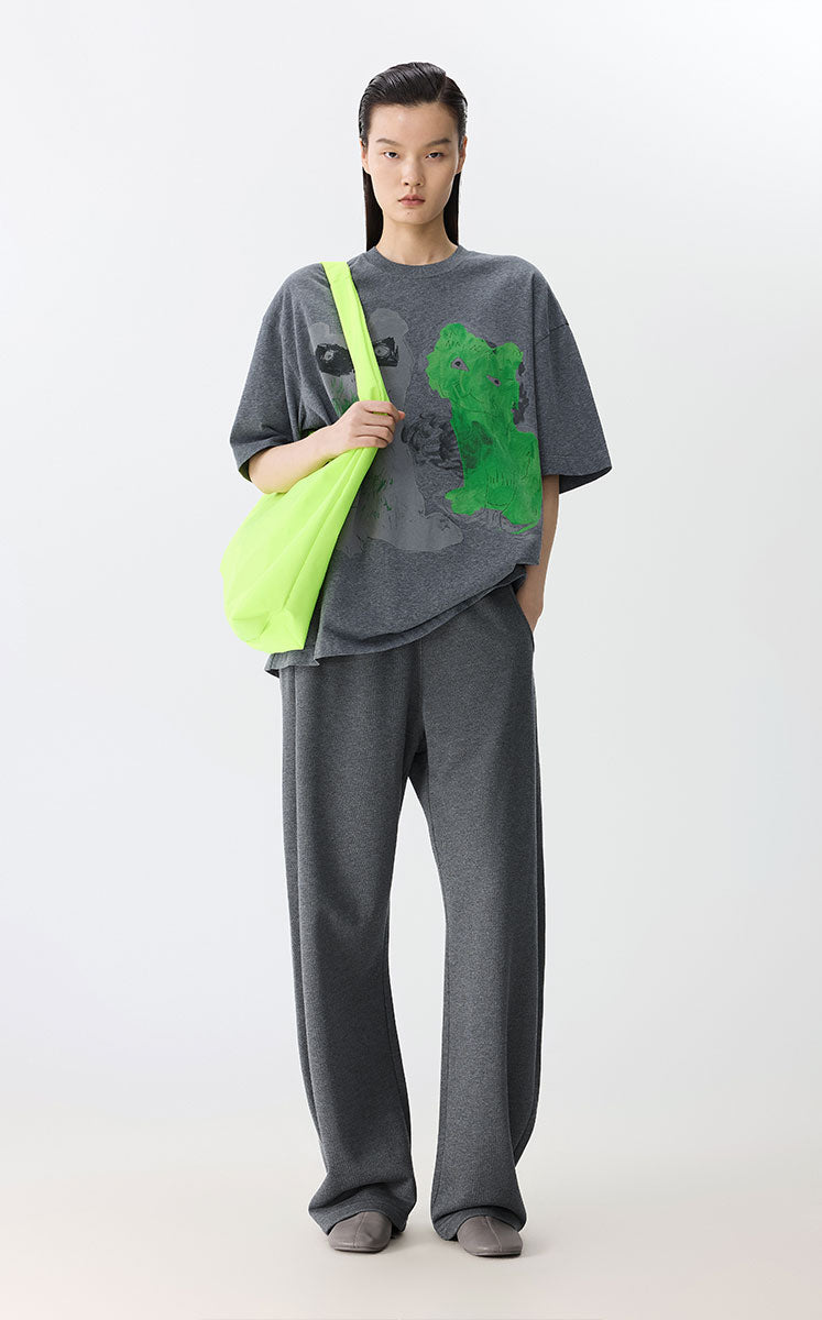 T-shirt / JNBY Oversized Graphic Cotton T-Shirt Medium ash