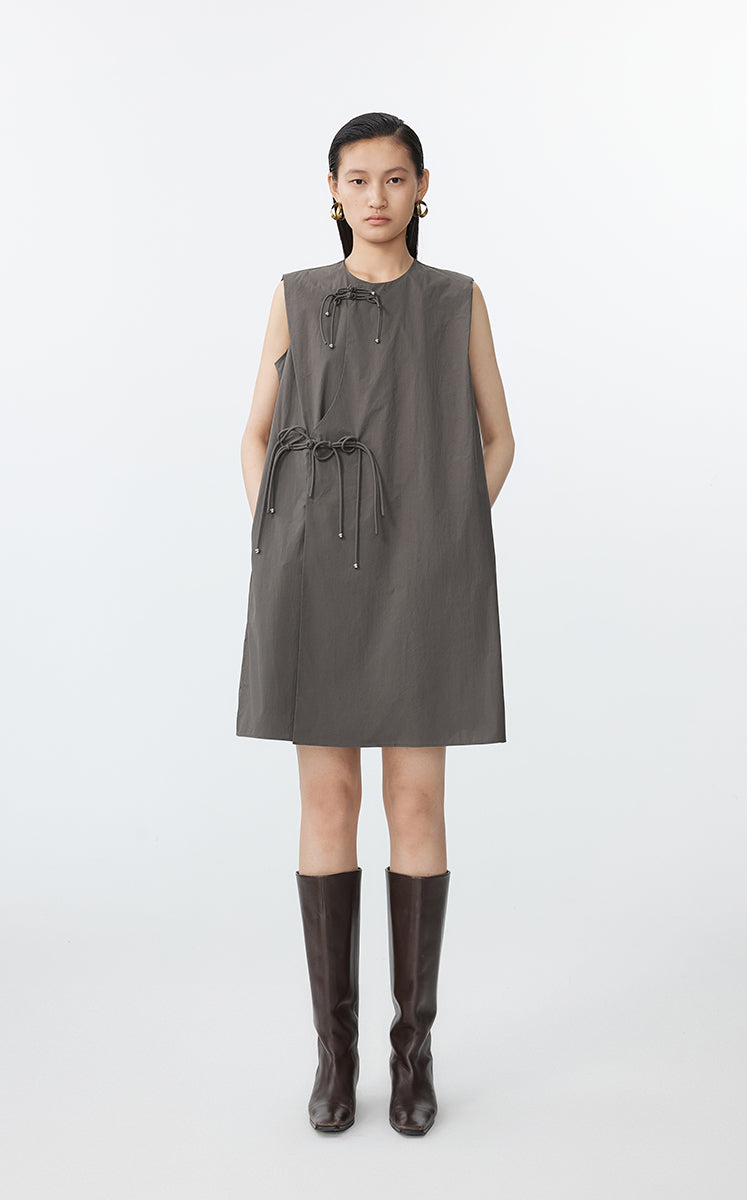Dress / JNBY Oversized Dress with Chinese Button Closure Green