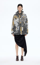 Coat / JNBY A-Line Jacquard Wool Blend Jacket