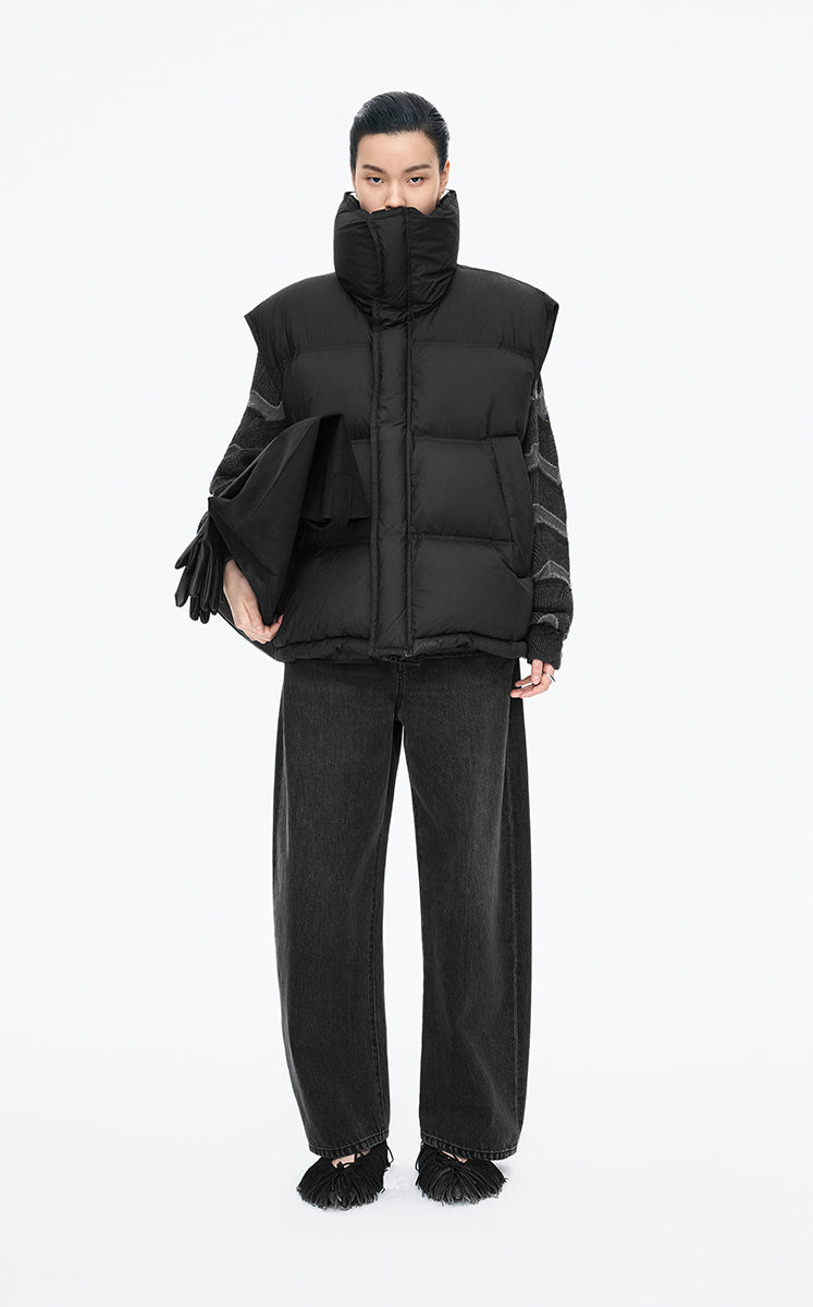 Down Vest / JNBY Oversized Reversible Down Vest Black