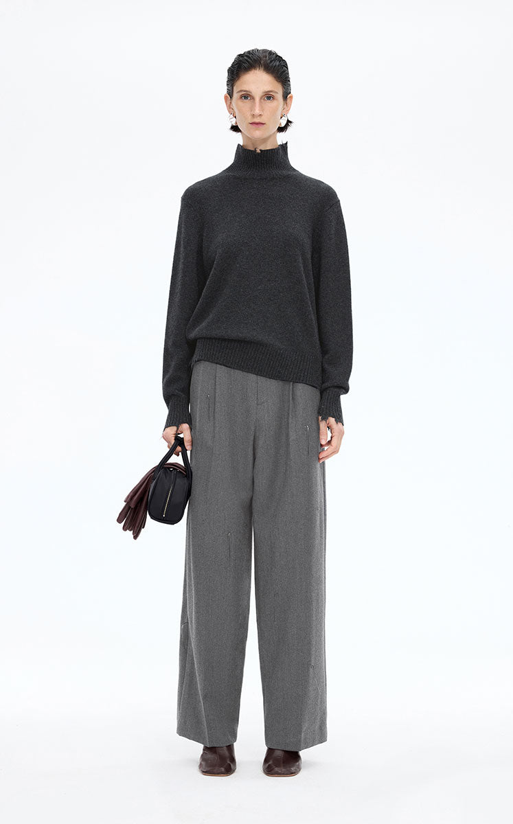 Sweater / JNBY Oversized Wool Cashmere Turtleneck Sweater Grey