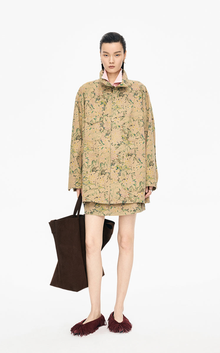 Jacket / JNBY Colored Pencil Floral Oversized Cotton Jacket Yellow