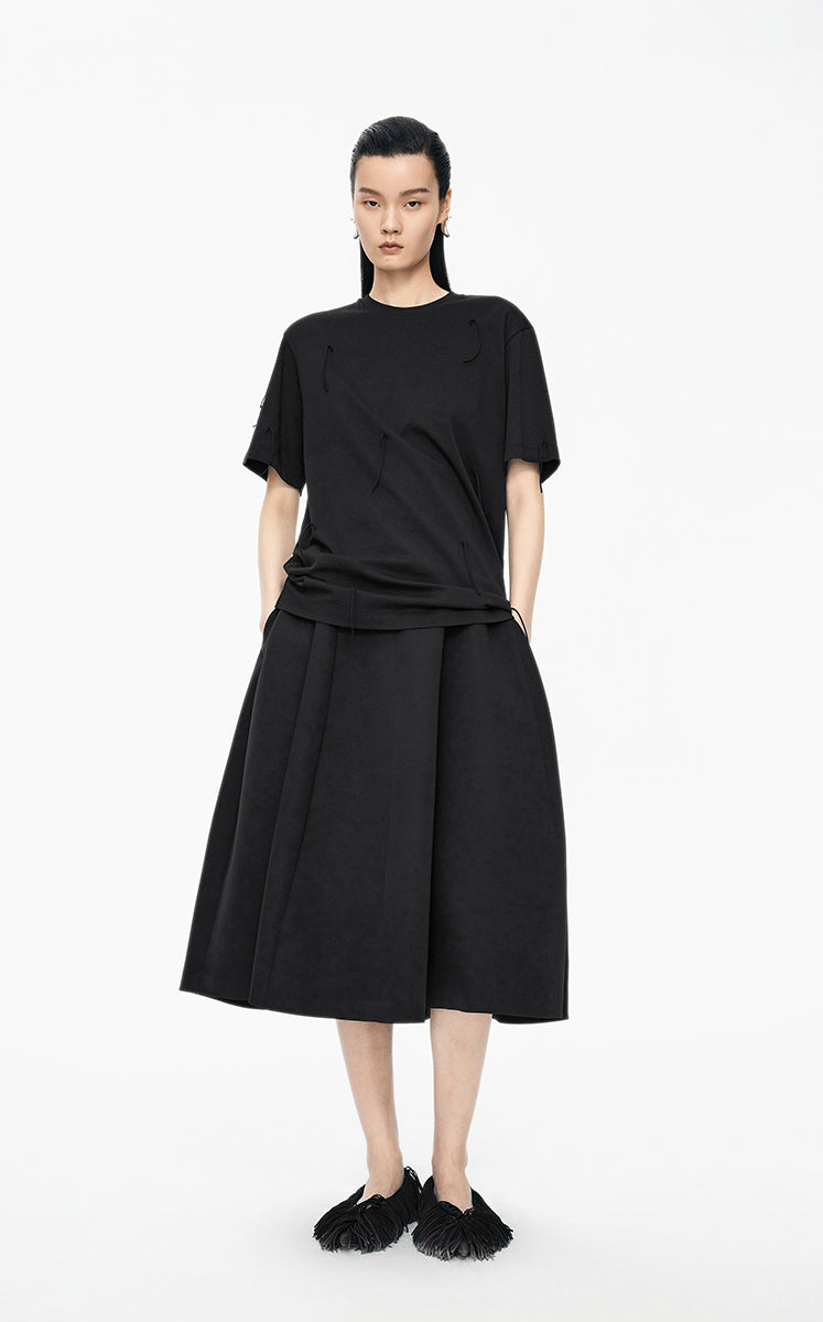 T-Shirt / JNBY Sculptural Fringe Cotton Tee