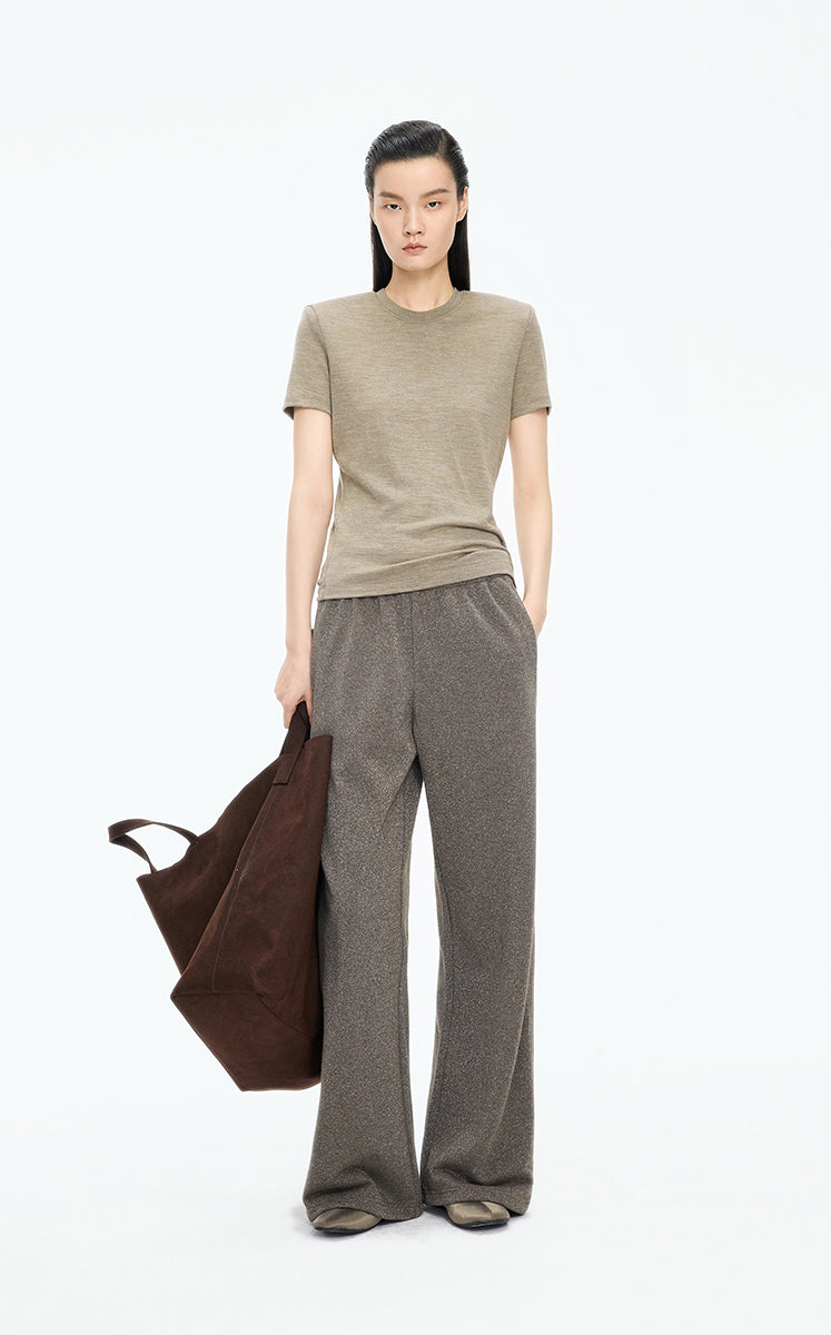 T-Shirt / JNBY Pure Wool Short Sleeve Tee Khaki