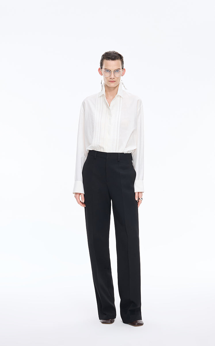 Shirt / JNBY Loose Silk-Cotton Long Sleeve Shirt white