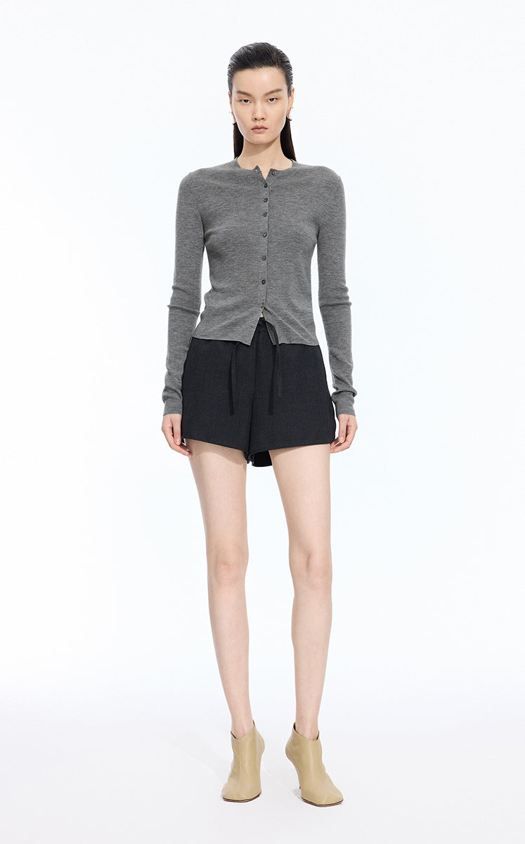 Sweater / JNBY Slim Wool Stretch Cardigan Grey