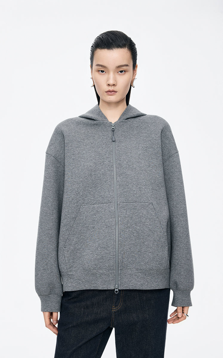 Sweatshirt / JNBY Oversized Cotton-Blend Zip-Up Hoodie
