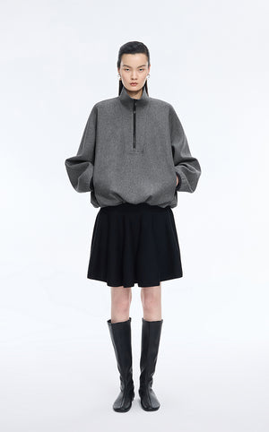 Sweatshirt / JNBY Half-Zip Stand Collar Pullover Grey
