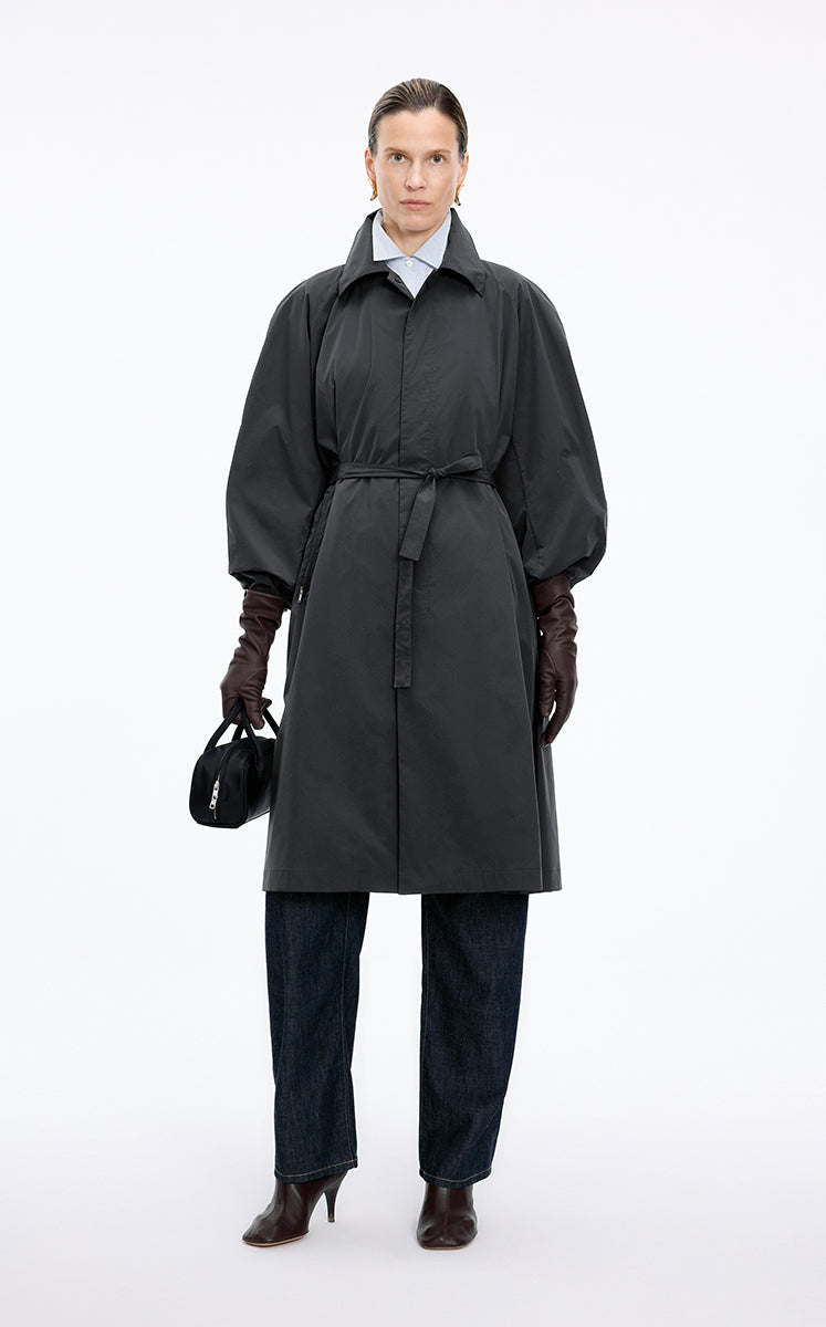 Trench Coat / JNBY Oversized A-Line Long Trench Black