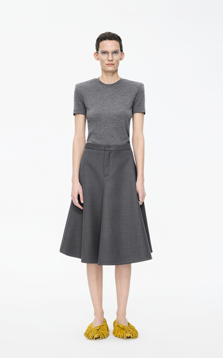 Skirt / JNBY A-Line Wool-Blend Midi Skirt