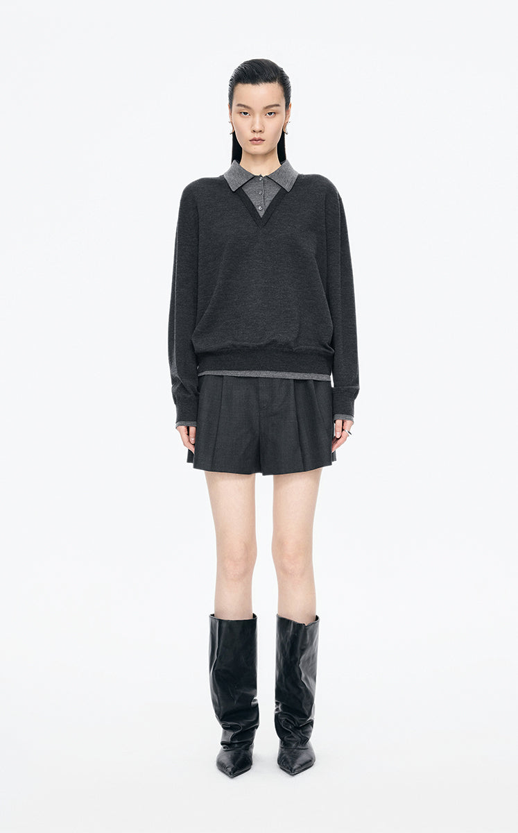 Shorts / JNBY Straight-Leg Wool-Blend Shorts