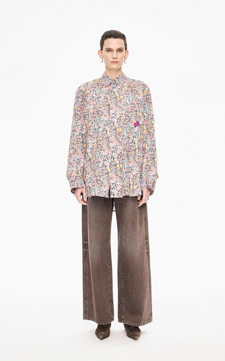 Pants / JNBY Wide-Leg Cuffed Full-Length Jeans