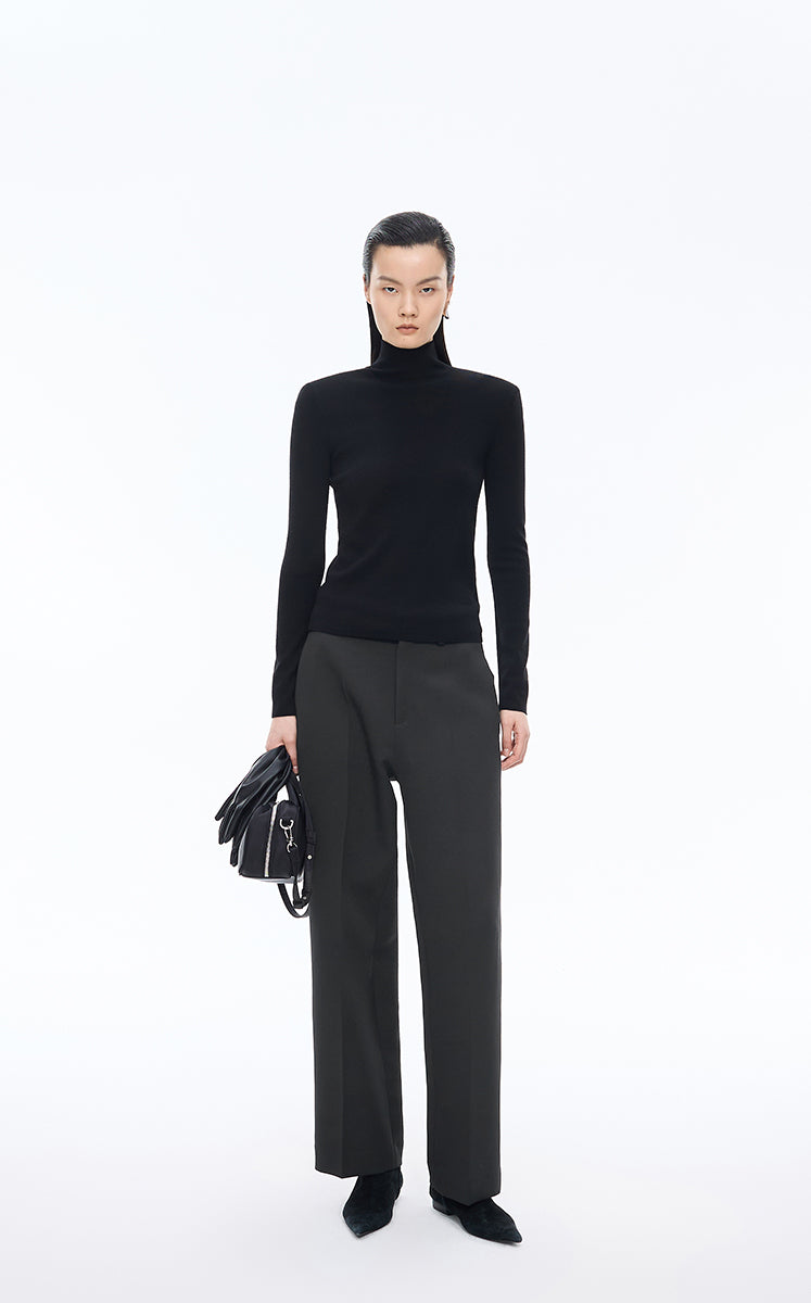 Pants / JNBY Sustainable Straight-Leg Cuffed Pants Black