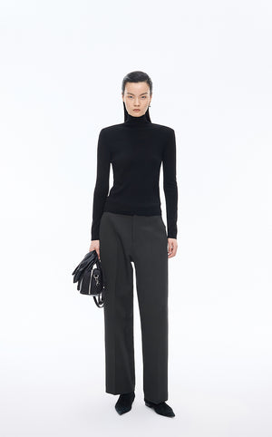 Pants / JNBY Sustainable Straight-Leg Cuffed Pants Black