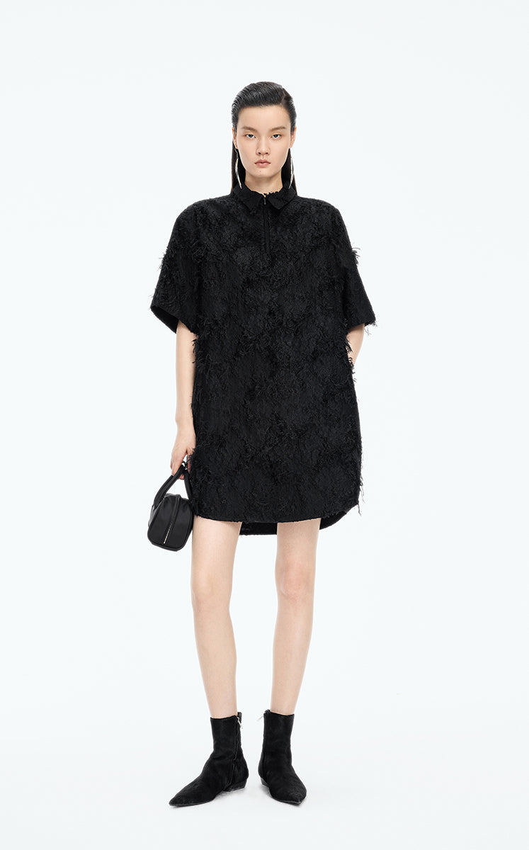 Dress / JNBY Textured Jacquard Eco-Blend Dress Black