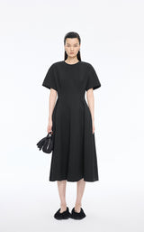 Dress / JNBY Lantern Hem Short Sleeve Midi Dress