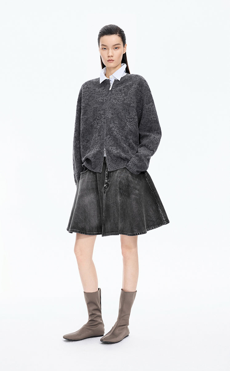 Sweater / JNBY Loose Floral Wool Cardigan