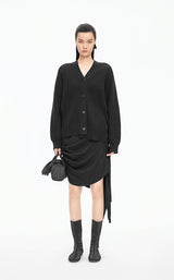 Sweater / JNBY Wool-Silk Longline Open Cardigan