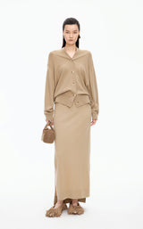 Sweater / JNBY Wool Cashmere Blend Longline Cardigan