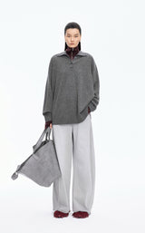 Sweater / JNBY Oversized Wool-Cashmere Polo Pullover