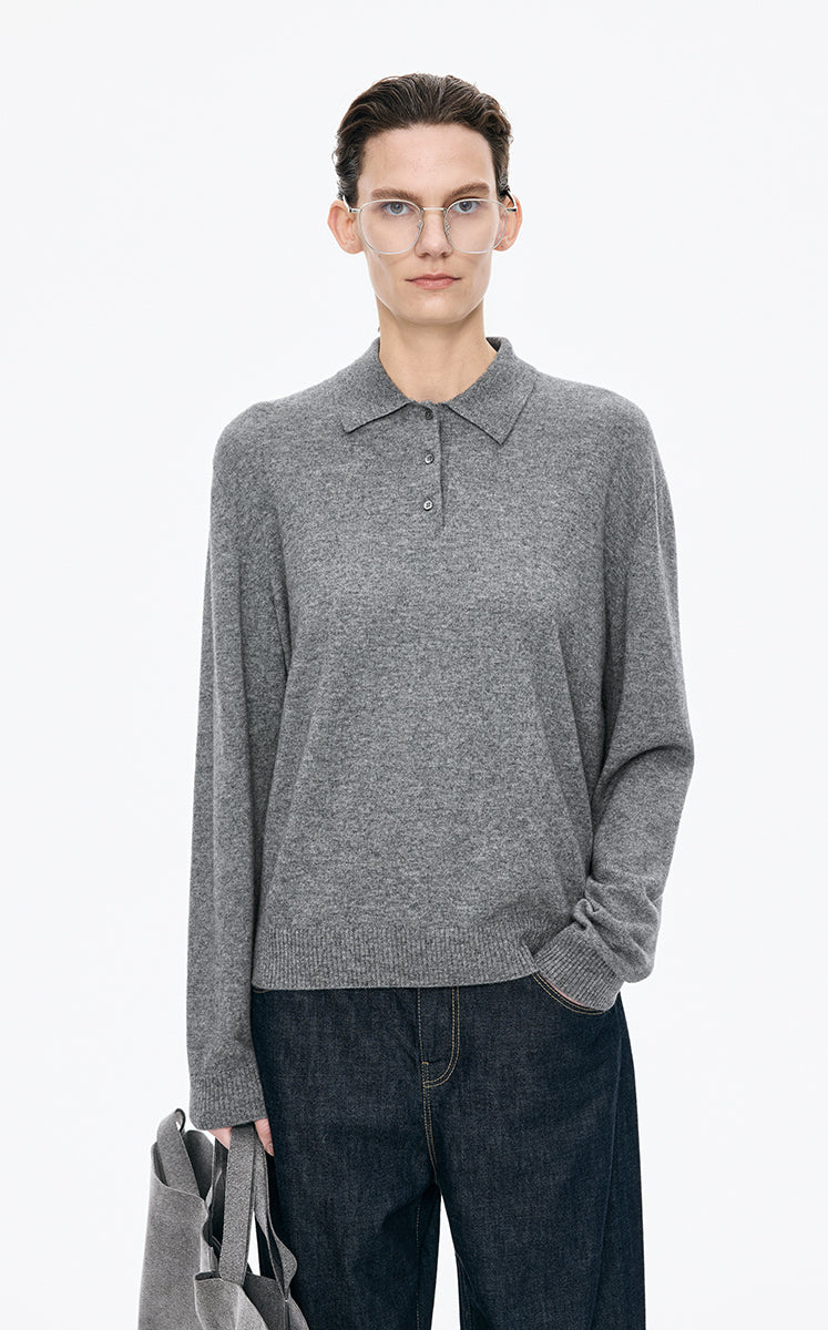 Sweater / JNBY O-shaped Wool-Cashmere Pullover Grey