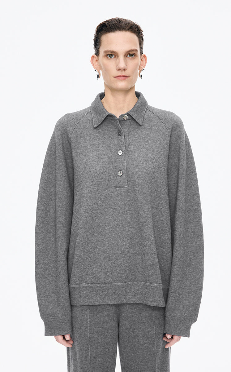Sweatshirt / JNBY Oversized Raglan Sleeves Pullover Grey