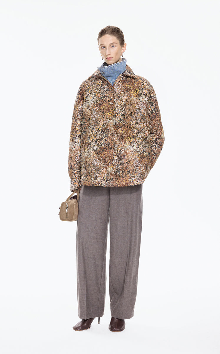 Coat / JNBY Oversized Quilted Shirt Puffer Brown